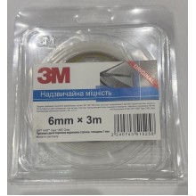 ЗМ Скотч 2-х сторонний акриловый ПРОЗРАЧНЫЙ  3м*6мм 