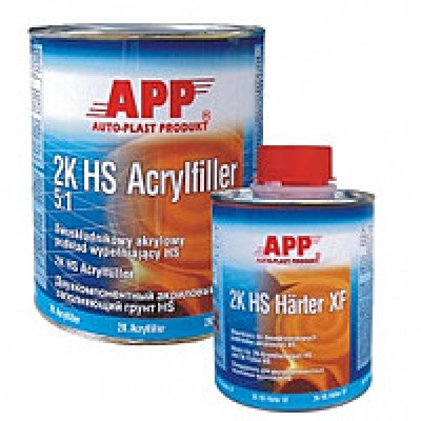 APP 2K-HS Acrylfiller 5:1 акриловый грунт наполняющий, цвет серый 4л +0.8л. отвердитель
