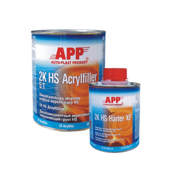 APP 2K-HS Acrylfiller 5:1 акриловый грунт наполняющий, цвет черный 1л +отвердитель