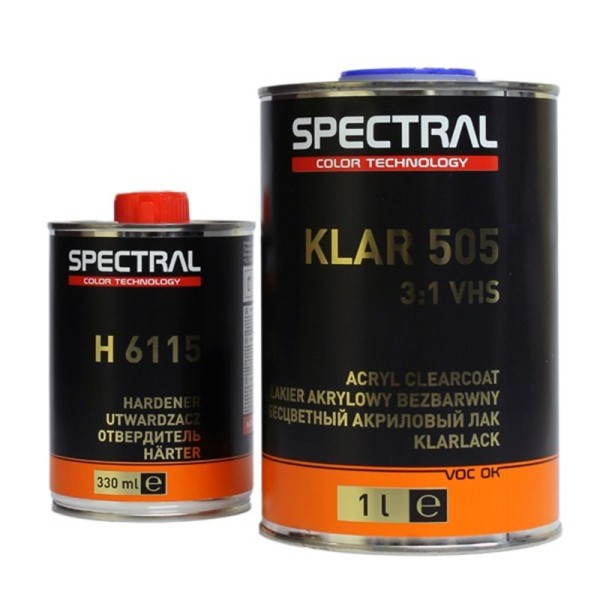 Novol  SPECTRAL  Бесцветный лак  KLAR 505 VHS 3+1 1л + 0,33л  отв-ль H 6115  