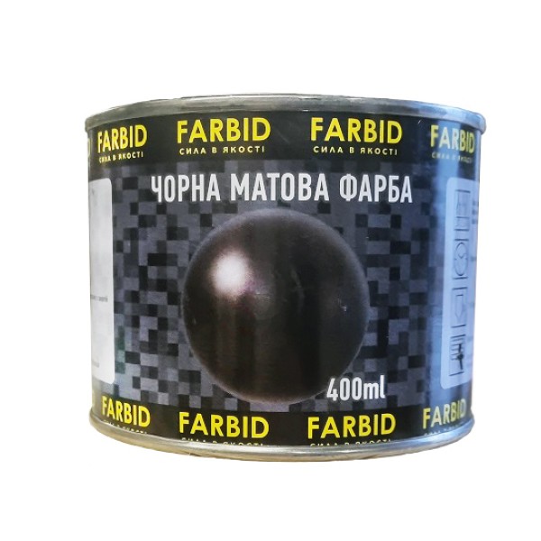 Черная матовая краска Farbid 0,4 кг